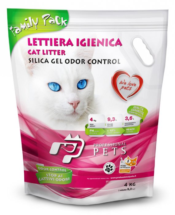 Lettiera in Silice Naturale Professional Pets kg 4 – Lettiere igieniche per  gatti in gel di silice Profumazione naturale