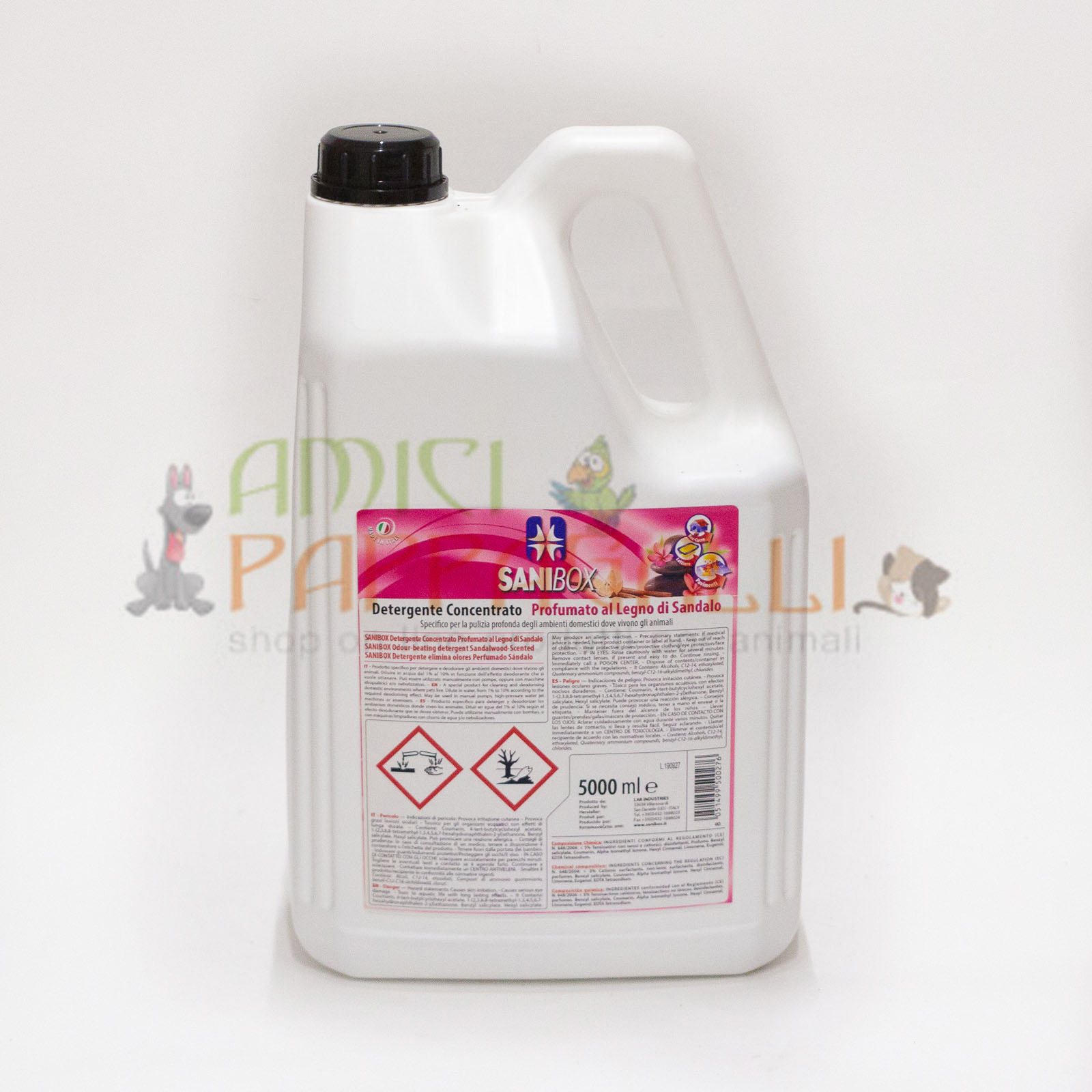 Sanibox Legno di Sandalo 5 litri - detergente igienizzante per pavimenti e  per ambienti
